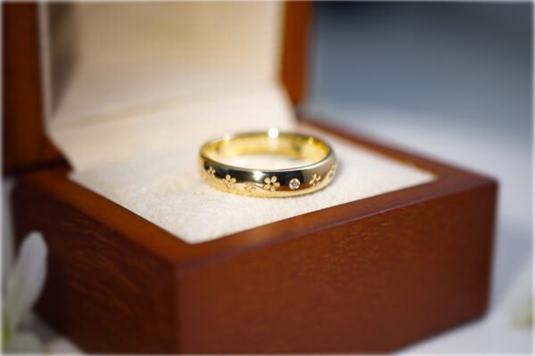 Petite Sakura Ring in Yellow Gold