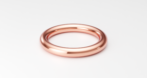 Link to buy a 2.9mm full-round rose gold ring band on Etsy