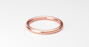 Link to buy a 2mm full-round rose gold ring band on Etsy